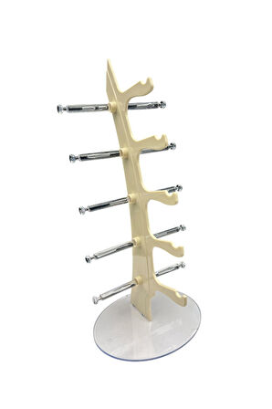 Gözlük Standı Yelken Model, 5 Gözlük Kapasiteli Teşhir Standı Kemik Rengi