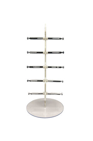 Gözlük Standı Yelken Model, 5 Gözlük Kapasiteli Teşhir Standı Sedefli Beyaz