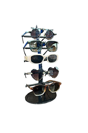 Gözlük Standı Yelken Model, 5 Gözlük Kapasiteli Teşhir Standı Siyah