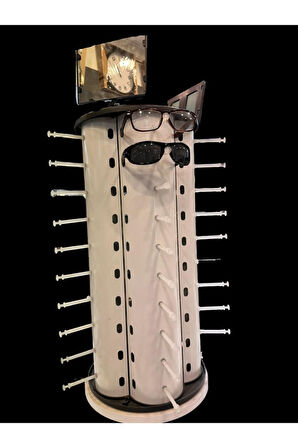 Gözlük Standı 50&#39;li Masaüstü Aynalı Dönerli Model