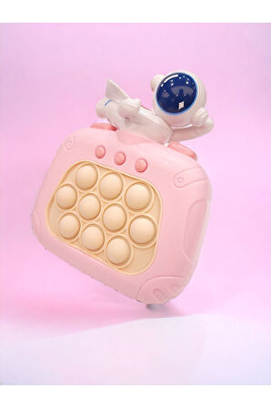 Elektronik Popit, Quick Push Konsol Uçan Astronot Model Pembe