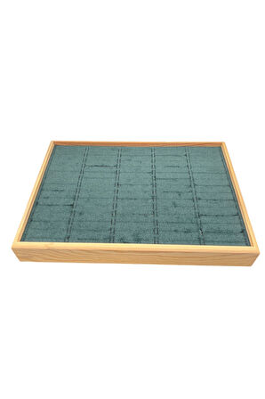 Kelepçe Bilezik Teşhir Tablasi Ahşap Çerçeveli (34,5x24,5x4,5cm) Yeşil