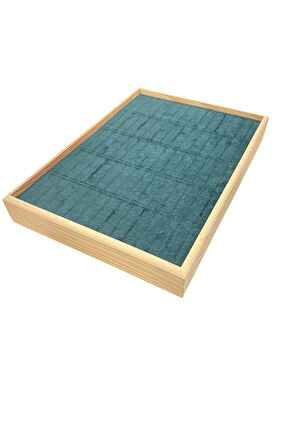 Kelepçe Bilezik Teşhir Tablasi Ahşap Çerçeveli (34,5x24,5x4,5cm) Yeşil