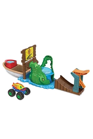 Hot Wheels Monster Trucks Renk Değiştiren Araçlar Timsahtan Kaçış Oyun Seti Hgv14