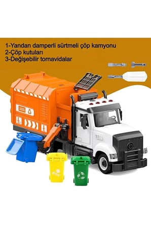 Ctoy Işıklı Sesli Sök Tak Oyuncak Çöp Kamyonu Yw9083A