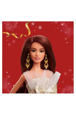 Barbie 2025 Mutlu Yıllar Bebeği Koyu Kahverengi Saçlı Jbh97