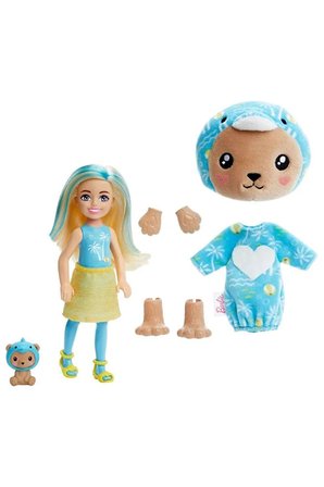 Barbie Chelsea Cutie Reveal Şirin Kostümler Serisi - Yunus Kostumlü Ayıcık Ve Aksesuarlar Hrk30