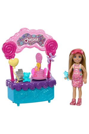 Barbie Chelsea'Nin Şeker Dükkanı Oyun Seti, Lolipop Standı, Aksesuarlar Içeren Oyun Seti Hrm07