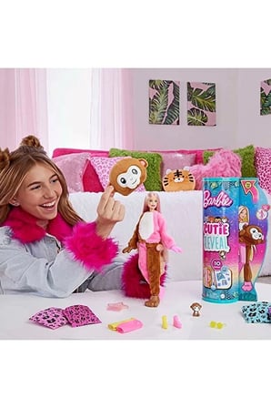 Barbie Cutie Reveal Tropikal Orman Serisi Bebekler Maymun