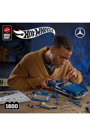 Hot Wheels Premium Serisi  -Benz 300 Sl Araba 1600 Parça Yapım Seti Hww25