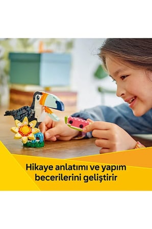 Lego ® Creator 3'Ü 1 Arada Vahşi Hayvanlar: Tropikal Tukan Kuşu 31173 - 7+ Oyuncak Yapım Seti (225P)
