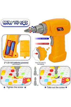Birlik Oyuncak Matkaplı 3D Yaratıcı Tamir Seti Puzzle Eğitici