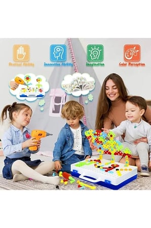 Birlik Oyuncak Matkaplı 3D Yaratıcı Tamir Seti Puzzle Eğitici