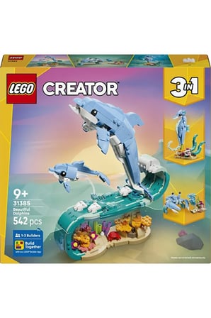 Lego ® Creator 3'Ü 1 Arada Deniz Hayvanları: Güzel Yunuslar 31385 – 9+ Oyuncak Yapım Seti (542 Parça
