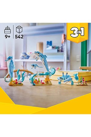 Lego ® Creator 3'Ü 1 Arada Deniz Hayvanları: Güzel Yunuslar 31385 – 9+ Oyuncak Yapım Seti (542 Parça
