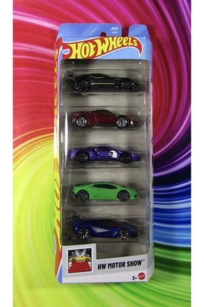 Hot Wheels 1/64 Hw Motor Show 5'Li Set Ferrari Ve Exotic Araçlar Koleksiyonluk Metal Model Oyuncak A