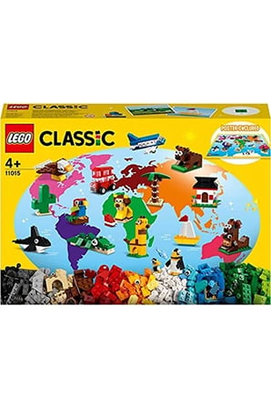 Lego Classic Dünya Turu 11015 - Yaratıcı Çocuklar Için Simgeleşmiş Hayvan Oyuncakları Içeren