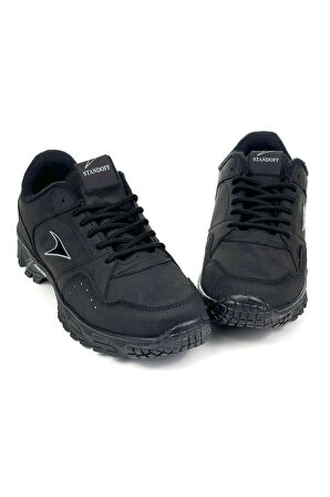 Erkek Siyah Gri Su ve Soğuğa Karşı Dayanıklı Kışlık Outdoor Ayakkabısı