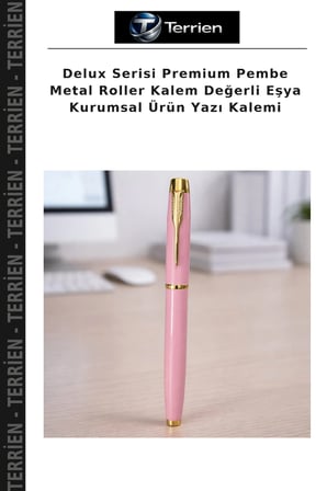 Delux Serisi Premium Pembe Metal Roller Kalem Değerli Eşya Kurumsal Ürün Yazı Kalemi