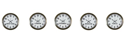 Nostaljik 36 cm Metal Eskitme Dünya Saatleri 5’li Set