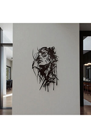 Modern Kadın Silüeti Metal Duvar Dekoru – Minimalist Çizgi Sanatı