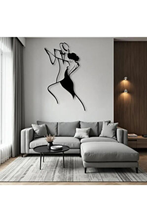 Dans Eden Çift Metal Duvar Dekoru – Modern Soyut Aşk Figürü Ev Aksesuarı