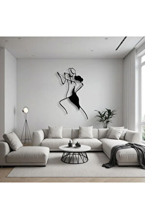 Dans Eden Çift Metal Duvar Dekoru – Modern Soyut Aşk Figürü Ev Aksesuarı