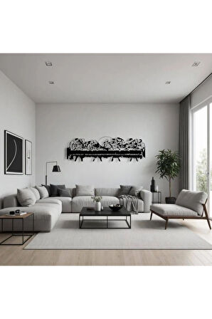 Metal Duvar Dekoru Son Akşam Yemeği Tablosu – Dini Sanat Metal Tablo – Modern Ev ve Ofis Dekoru