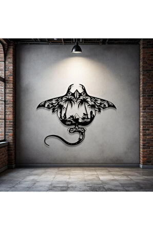 Metal Manta Ray Duvar Dekoru – Modern Tropikal Tasarım Dekoratif Salon Ofis Duvar Tablo Aksesuarı