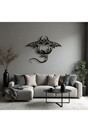 Metal Manta Ray Duvar Dekoru – Modern Tropikal Tasarım Dekoratif Salon Ofis Duvar Tablo Aksesuarı