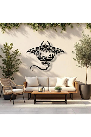 Metal Manta Ray Duvar Dekoru – Modern Tropikal Tasarım Dekoratif Salon Ofis Duvar Tablo Aksesuarı