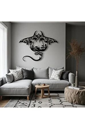 Metal Manta Ray Duvar Dekoru – Modern Tropikal Tasarım Dekoratif Salon Ofis Duvar Tablo Aksesuarı