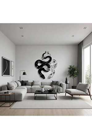 Metal Yılan Duvar Dekoru – Modern Mistik Duvar Tablosu Ev Ofis Dekorasyon Tasarım
