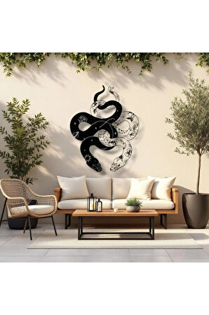 Metal Yılan Duvar Dekoru – Modern Mistik Duvar Tablosu Ev Ofis Dekorasyon Tasarım