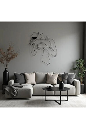 Metal Kadın Siluet Duvar Dekoru – Modern Minimalist Sanat Tasarımı Ev Ofis Salon Duvar Aksesuarı