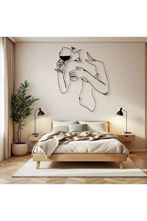 Metal Kadın Siluet Duvar Dekoru – Modern Minimalist Sanat Tasarımı Ev Ofis Salon Duvar Aksesuarı