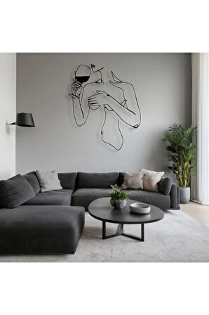 Metal Kadın Siluet Duvar Dekoru – Modern Minimalist Sanat Tasarımı Ev Ofis Salon Duvar Aksesuarı