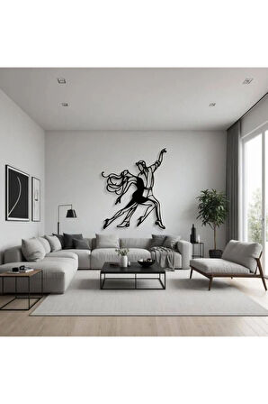 Metal Dansçı Figürü Duvar Dekoru – Modern Çift Dans Metal Tablo Salon Antre Ofis Dekorasyon