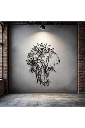 Metal Fil Çiçek Desenli Duvar Dekoru – Bohem Modern Metal Tablo Salon Antre Ofis Dekorasyon