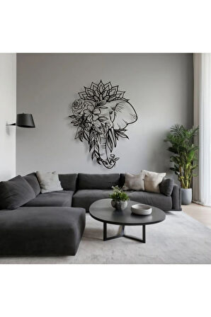 Metal Fil Çiçek Desenli Duvar Dekoru – Bohem Modern Metal Tablo Salon Antre Ofis Dekorasyon