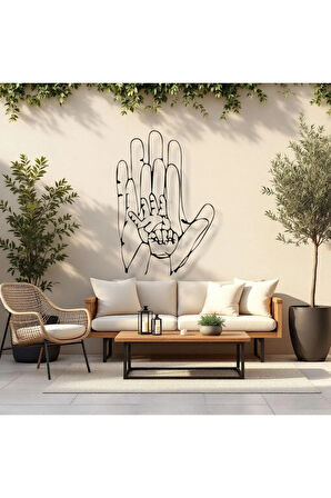 Anne ve Çocuk Eli Metal Tablo – 3D Gölgeli Aile Temalı Duvar Dekoru, Anlamlı Ev Hediyesi