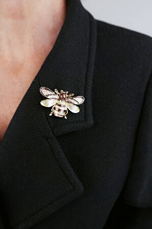 Bordo Mineli Arı Broş