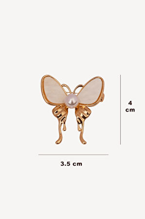 Kelebek Broş | İnci ve Sedef Taşlı