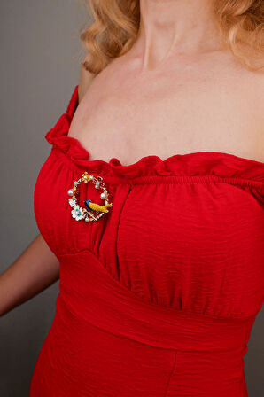 Kuş Broş İnci Detaylı