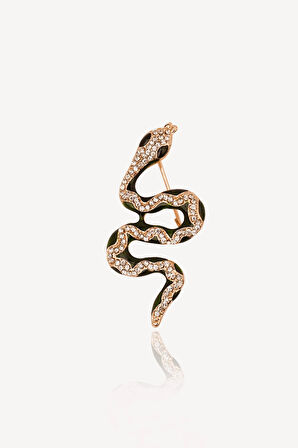 Yılan Broş | Zirkon Taşlı