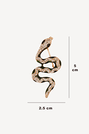 Yılan Broş | Zirkon Taşlı