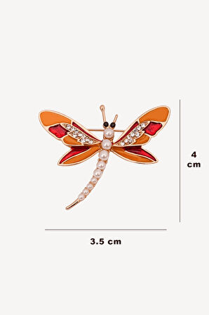Yusufçuk Broş | İnci ve Zirkon Taş Detaylı