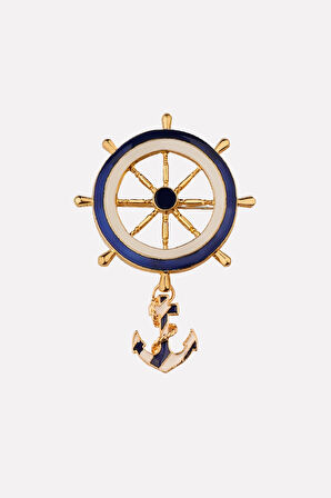 Denizci Dümen Çapa Broş