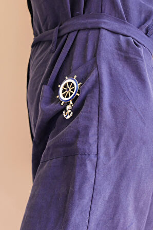 Denizci Dümen Çapa Broş