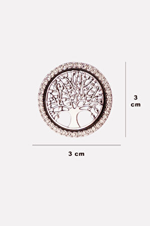 Hayat Ağacı Broş | Zirkon Taşlı